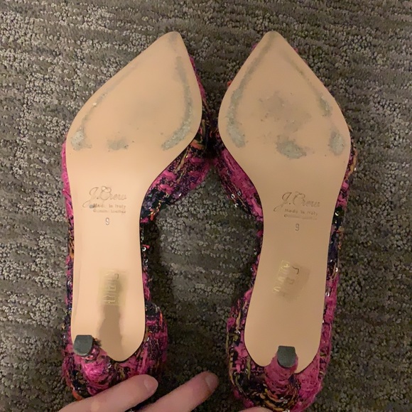 J. Crew Pink Tweed Heels - Picture 3 of 3